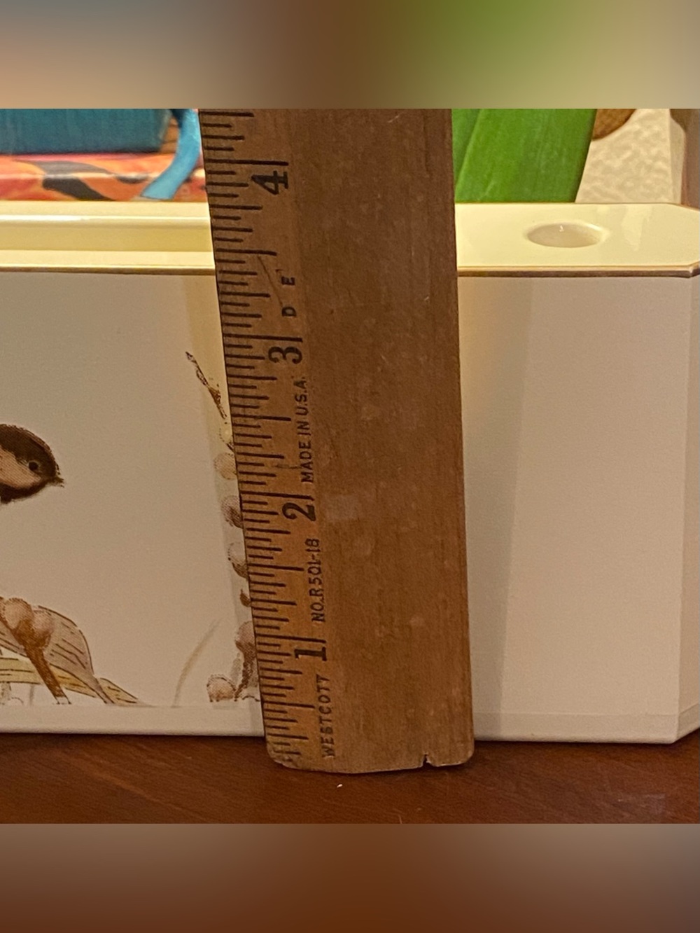 VTG Otagiri Lacquerware Desk Organizer Chickadee Bird Branch Willows Pen Holder - Picture 8 of 9